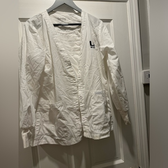 Long Island University Nursing white lab coat size medium - Picture 1 of 8
